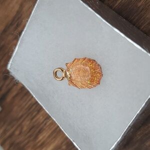 Orange glitter clamshell‎ Beach shell sea charm